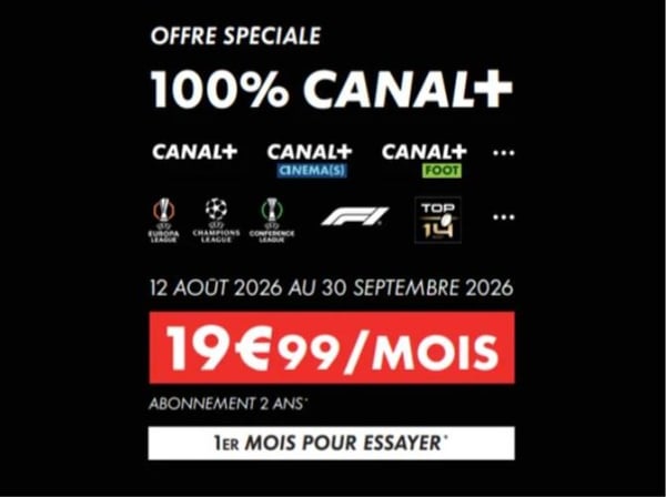 Offre CANAL+ à 19,99€/mois chez Boulanger Bourg-en-Bresse