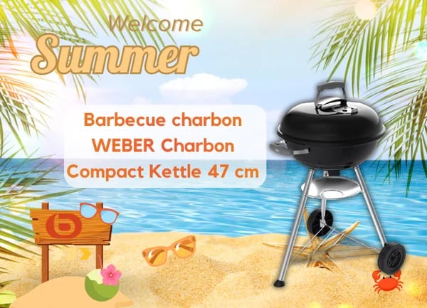 Barbecue charbon WEBER Charbon Compact Kettle 47 cm