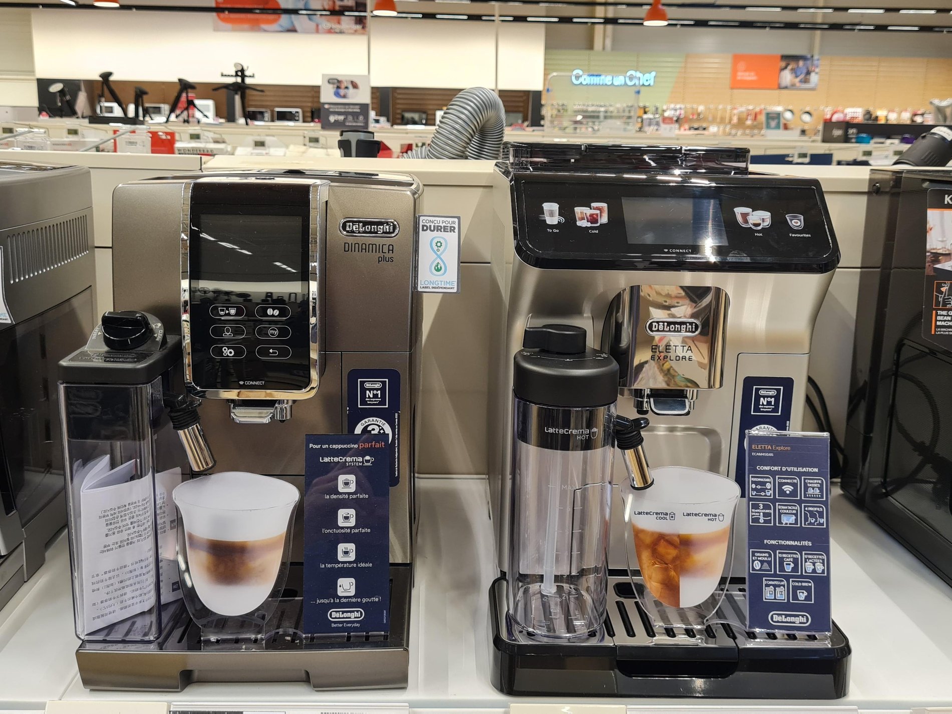 Deux broyeurs Delonghi dans notre magasin Boulanger St Quentin