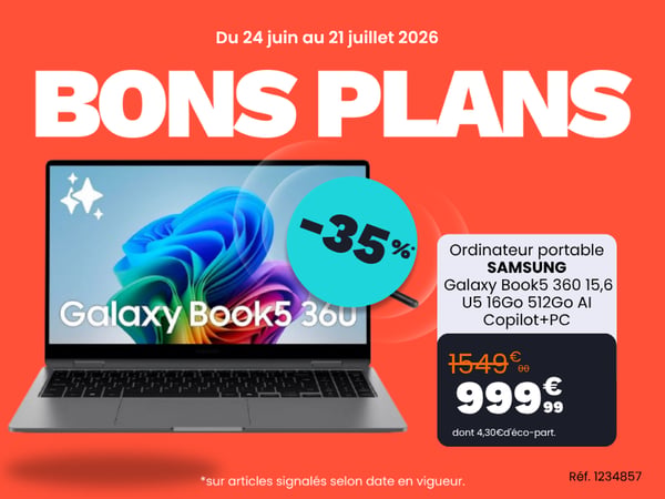 Ordinateur portable SAMSUNG Galaxy Book5 360 15,6 U5 16Go 512Go AI Copilot+PC