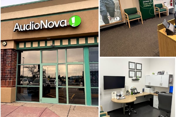 Image inviting you to join AudioNova for their ribbon cutting ceremony in Batavia, IL on November 7th.