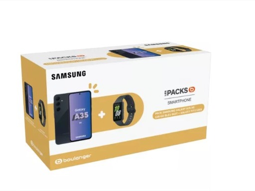 Smartphone SAMSUNG Pack Galaxy A35 Bleu 128Go+Galaxy Fit 3