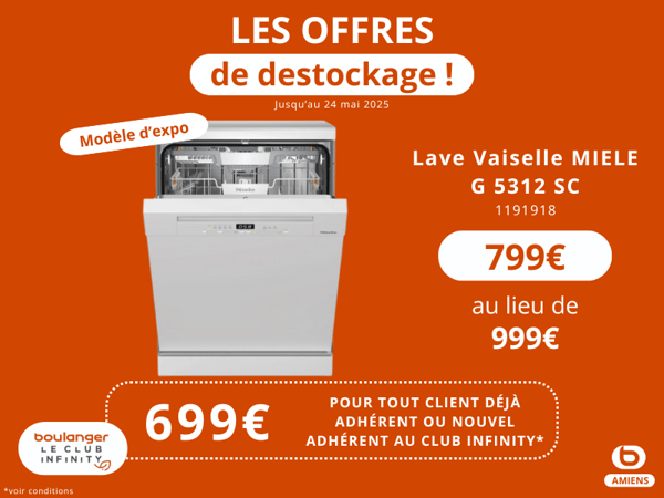 Lave Vaiselle MIELE, offre destockage