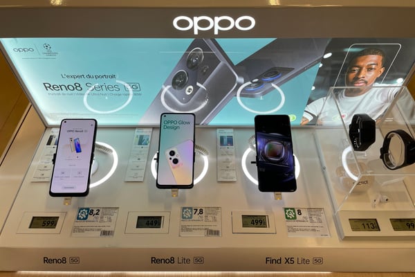 Trouvez le smartphone haut de gamme  Oppo dans votre magasin Boulanger Sarcelles my place.

- Smartphone Oppo Find X5 Pro Noir 5G
- Smartphone Oppo A17 Bleu clair
-  Smartphone Oppo Reno8 Lite Noir 5G