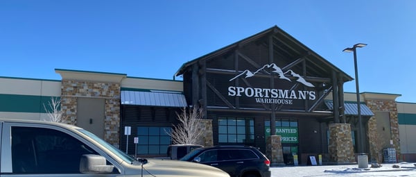 The front entrance of Sportsman's Warehouse in Parker