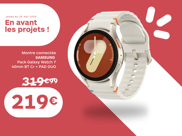 Montre connectée SAMSUNG Pack Galaxy Watch 7 40mm BT Cr + PAD DUO