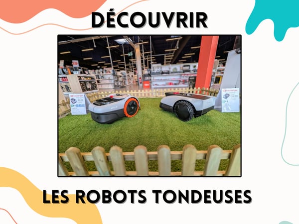 la nouvelle gamme de robot tondeuse avec le modèle de chez Navimow i150E et le modèle de chez ECOVACS dans notre magasin Boulanger Persan Chambly !