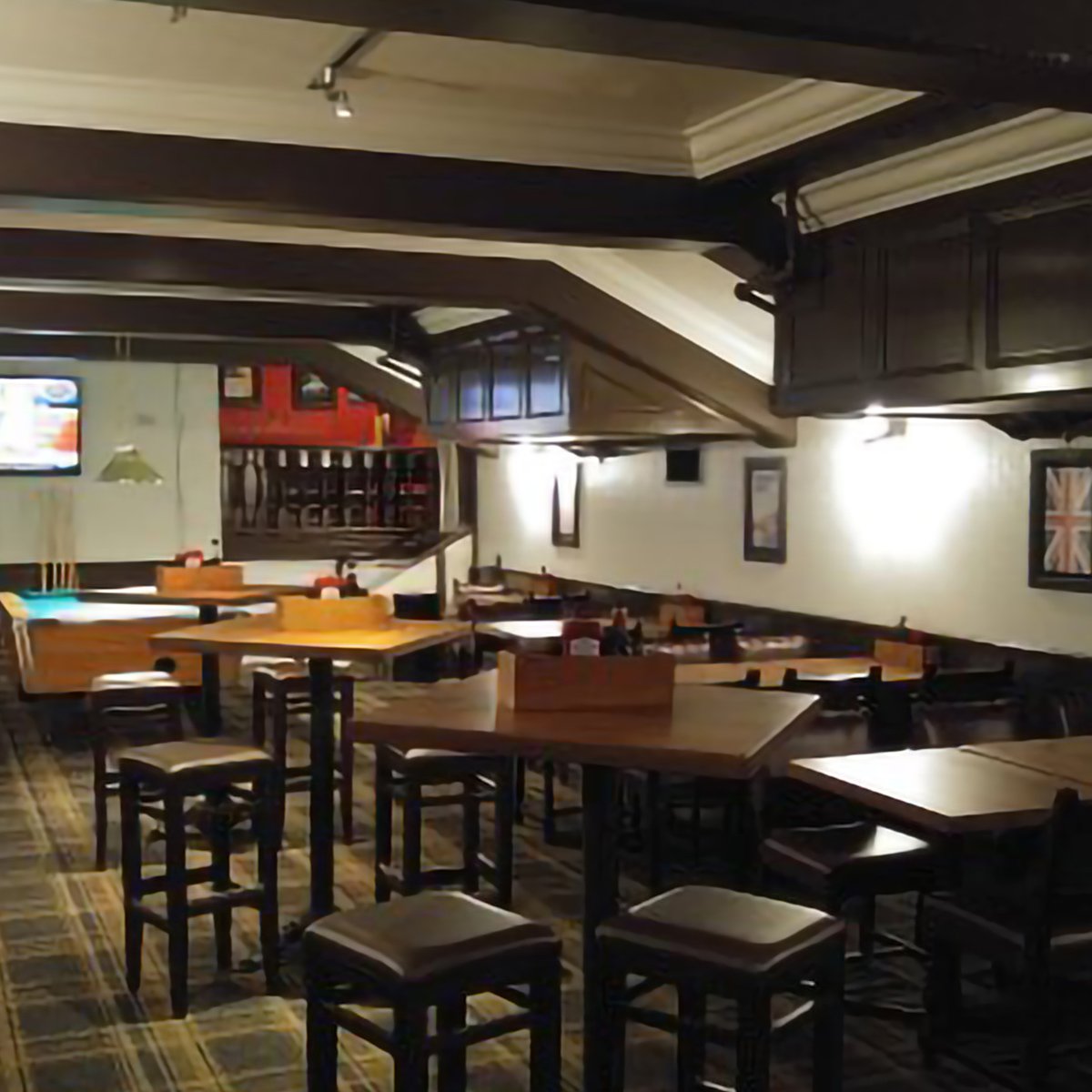 Elephant & Castle Pub in Seattle, image of Private Dining Room with pool table.