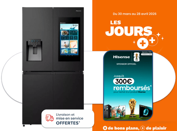 Profitez d’un réfrigérateur nouvelle génération alliant design élégant et technologie intelligente. Doté d’un écran tactile intégré, il vous permet de gérer vos aliments, consulter des recettes et simplifier votre quotidien. Bénéficiez d’offres exceptionnelles pendant “Les Jours +” avec jusqu’à 300€ remboursés ainsi que la livraison et la mise en service offertes. Une solution moderne pour une cuisine plus pratique et connectée.