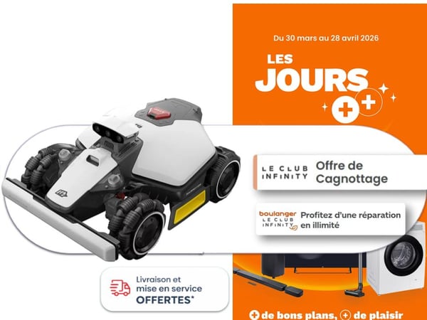 Simplifiez l’entretien de votre jardin avec nos robots tondeuses pendant les Jours +++ chez Boulanger Anglet!!