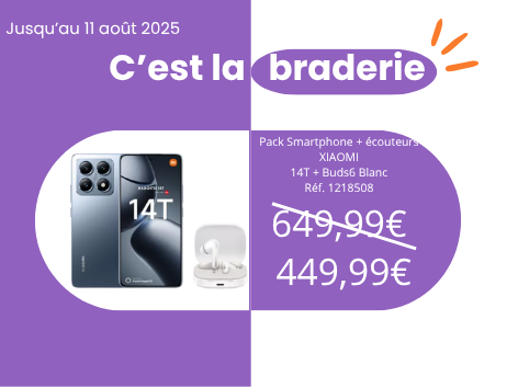 Smartphone XIAOMI Pack 14T 256Go + Redmi Buds6 Blanc