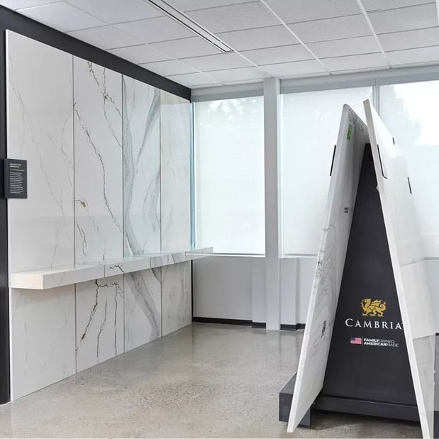 Cambria Sales and Distribution Center Showroom - Toronto design slab wall