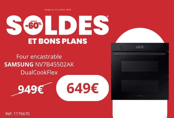 Four encastrable SAMSUNG NV7B45502AK DualCookFlex BOULANGER Perpignan