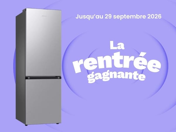 Frigo Samsung combiné présenté pour les offres La Rentrée Gagnante chez Boulanger Nîmes jusqu’au 29 septembre 2026.