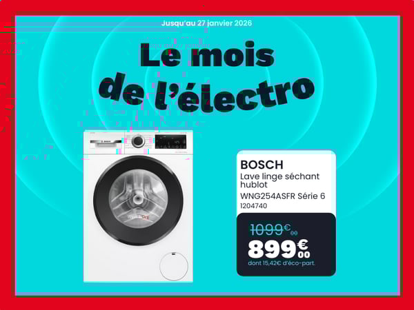 Lave linge séchant hublot BOSCH WNG254ASFR Série 6