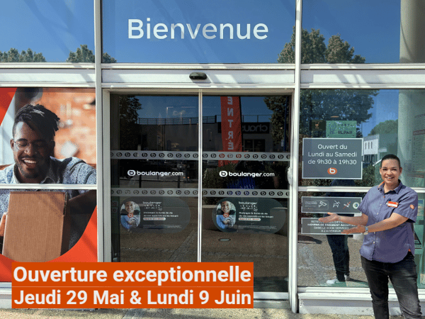 Ouverture exceptionnelle les jeudi 29 mai et lundi 9 juin de 10H à 19H