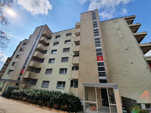 Verschmutzte Eternitfassade vor der Behandlung