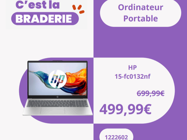 découvrez l' Ordinateur portable HP 15-fc0132nf  dans votre magasin Boulanger Boulogne-Sur-Mer