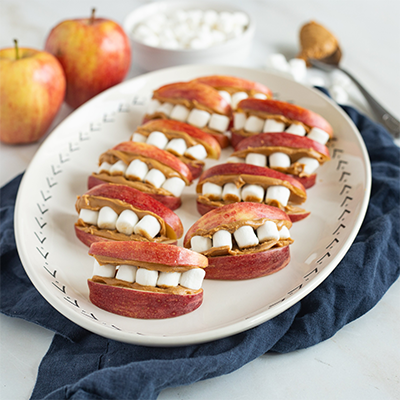 halloween apple peanut butter treats