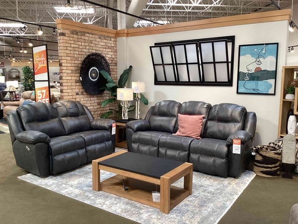 Shakopee Slumberland Furniture leather reclining furniture