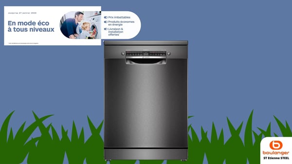 Lave vaisselle 60 cm BOSCH SMS4EMC25E Serenity Série 4 Silence Plus dans votre magasin Boulanger St Etienne STEEL !