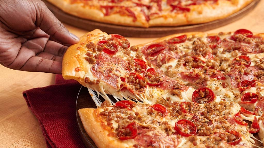 Papa Murphy's Meat Italian pizza topped with salami, mini cup pepperoni and sausage.