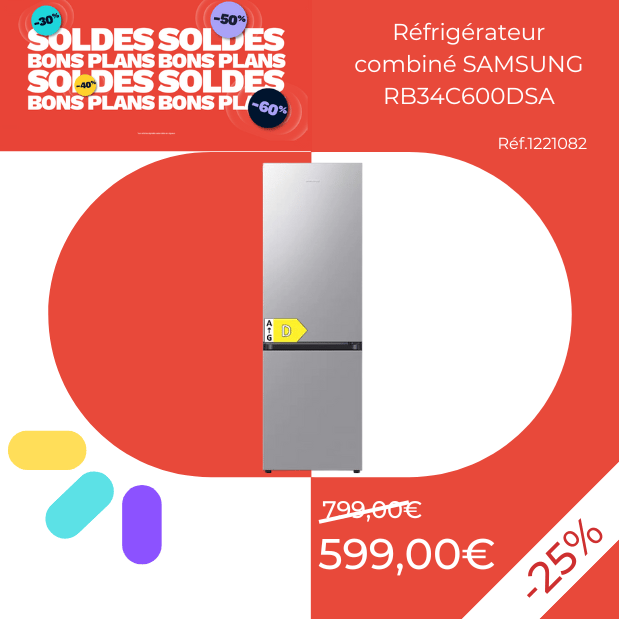 Réfrigérateur combiné SAMSUNG RB34C600DSA