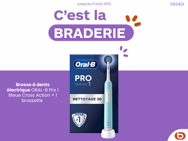 Brosse à dents électrique ORAL-B Pro 1 Bleue Cross dans votre magasin boulanger lille esquermoise