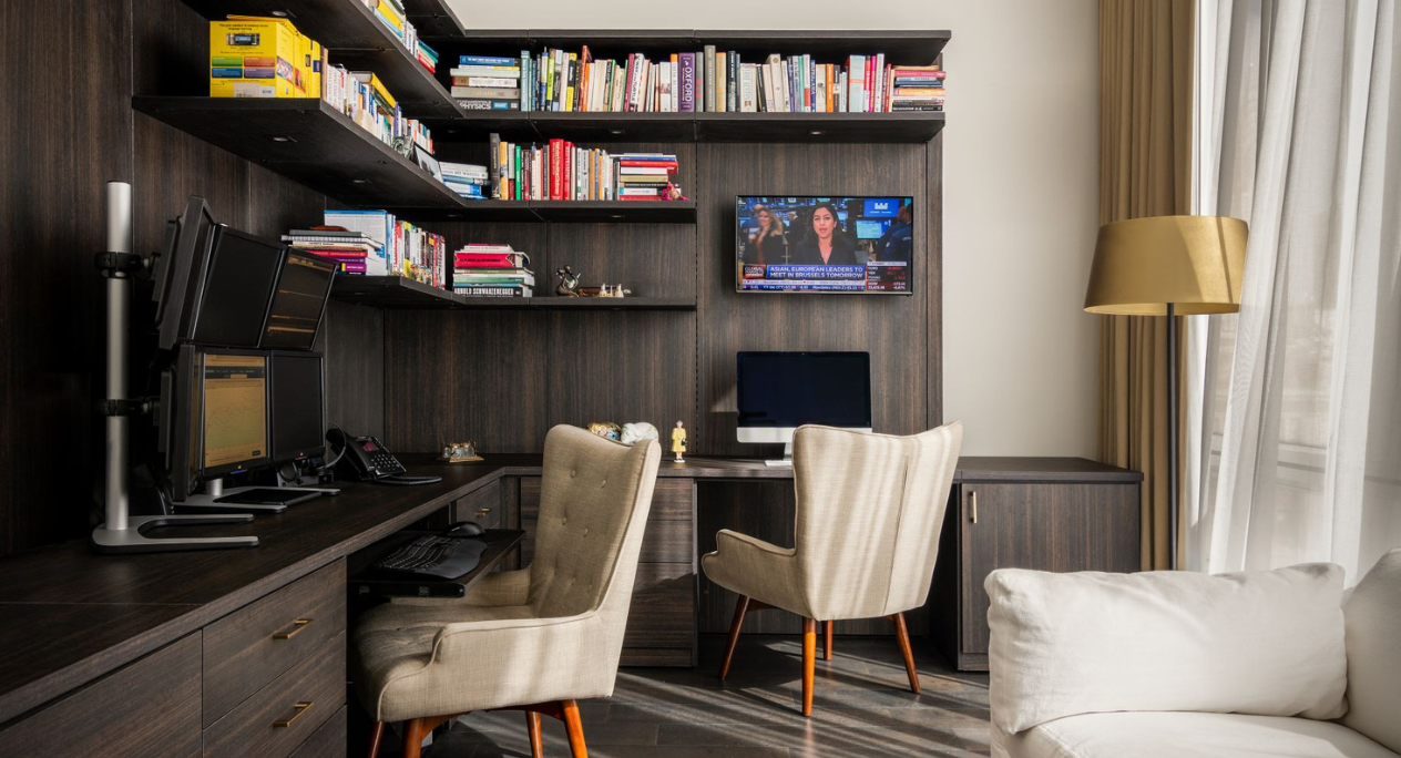 Img 9 - dark brown office manhattan ny california closets shelving two person office