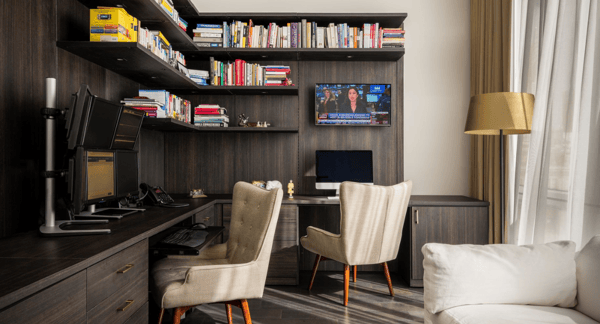 Img 9 - dark brown office manhattan ny california closets shelving two person office