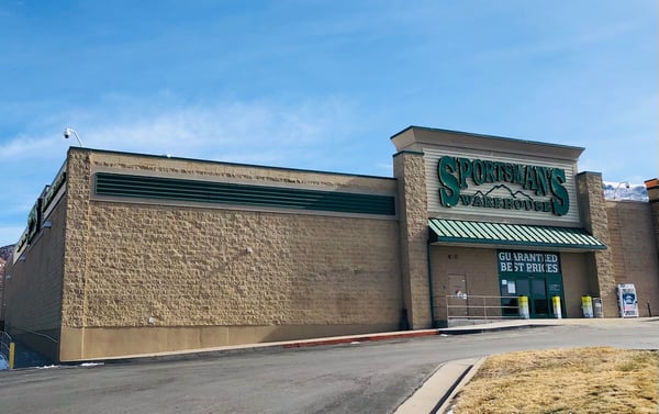 The front entrance of Sportsman's Warehouse in Cedar City