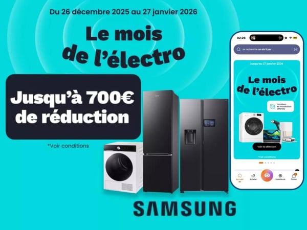 Jusqu'à 700€ de réduction sur l'électroménager Samsung
