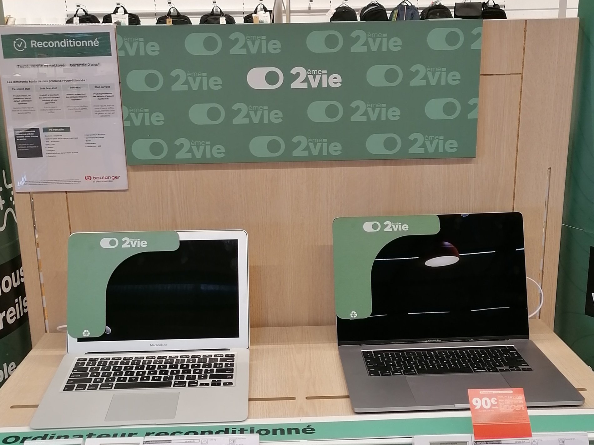 les PC portable Apple Macbook Air et Macbook pro reconditionnés chez Boulanger Troyes - Saint Parres Aux Tertres.