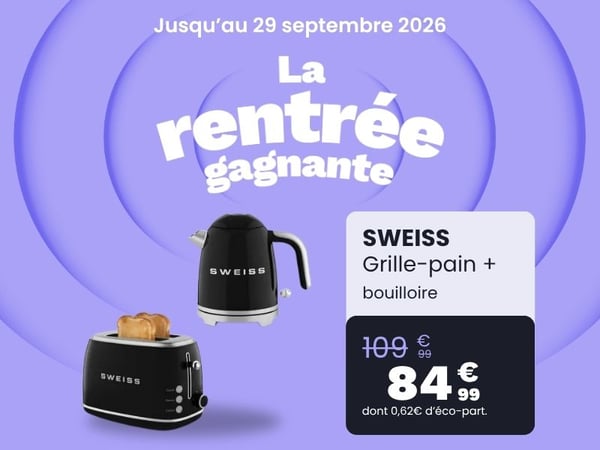 Grille-pain SWEISS grskts9 bundle bouilloire g-pain vint no