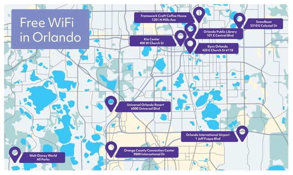 Orlando WiFi coverage map