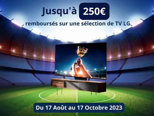 Jusqu'à 250 euros remboursés sur une sélection de TV LG - Boulanger Claye-Souilly