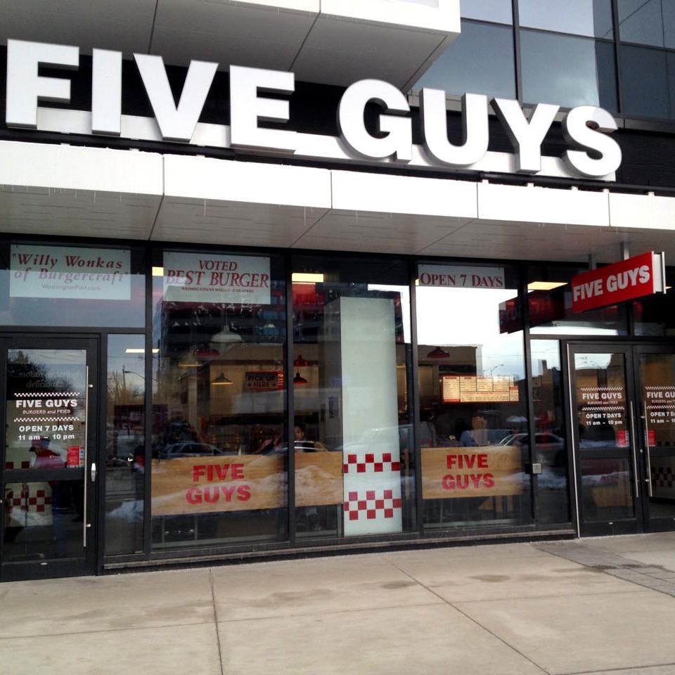 Five Guys at 4841 Yonge Street in North York, ON.