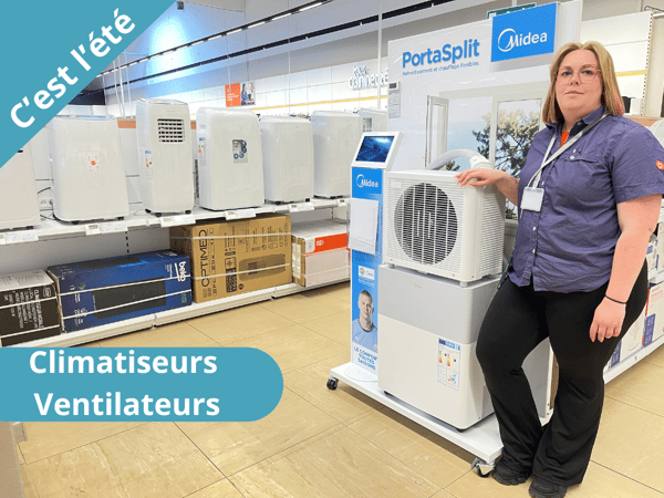 Rayon climatiseur et ventilateurs au magasin boulanger nantes atlantis saint herblain