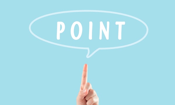 POINTという吹き出しと人差し指をたてた手