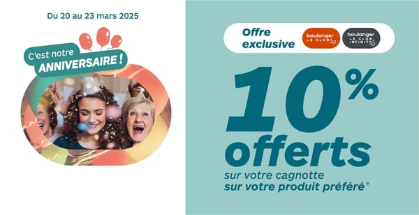10% offerts sur votre produit préféré !