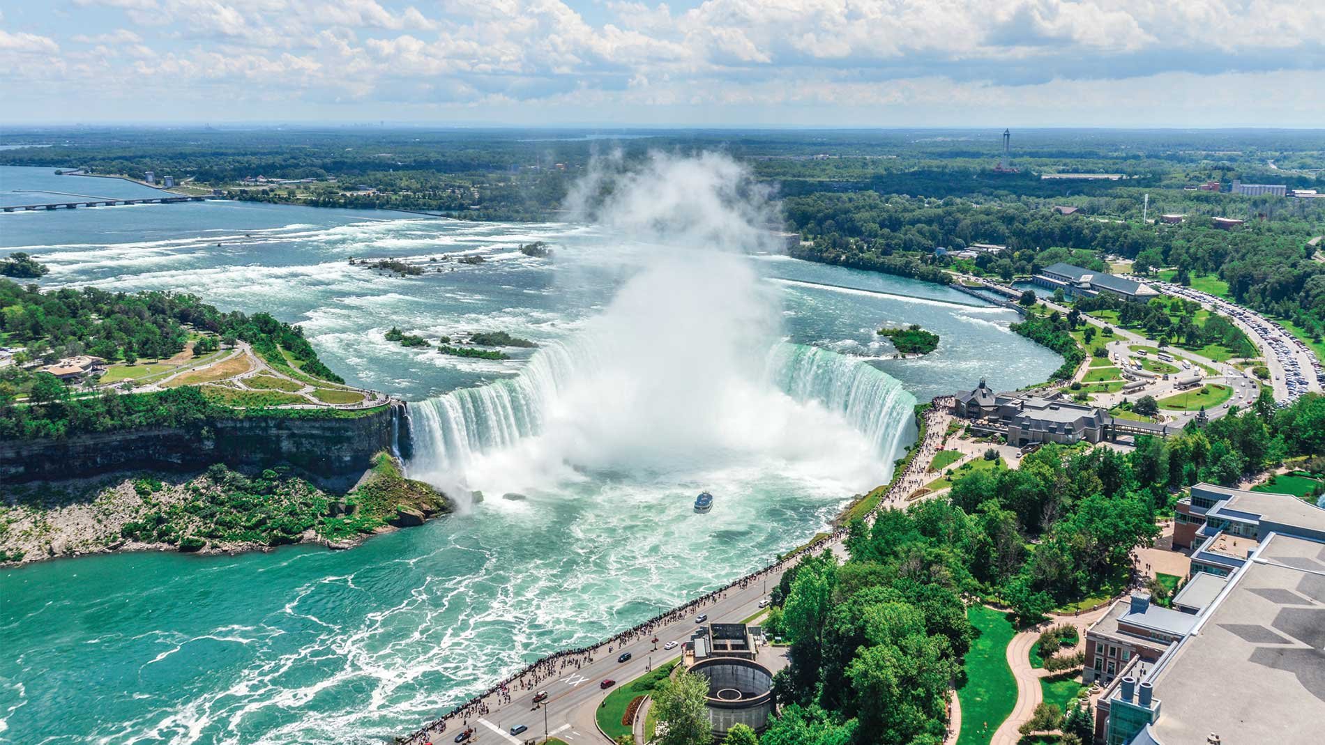 Vue aérienne des chutes Niagara