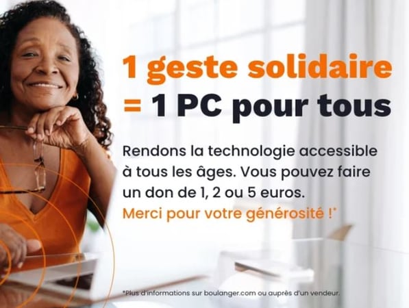 1 Geste Solidaire = 1 PC pour tous dans votre magasin Boulanger de Melun-Cesson !