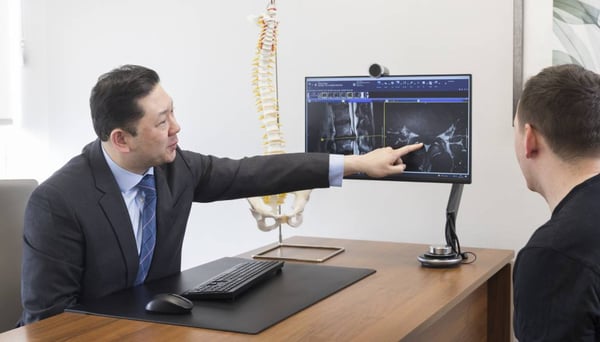 Mr Robert Lee with patient