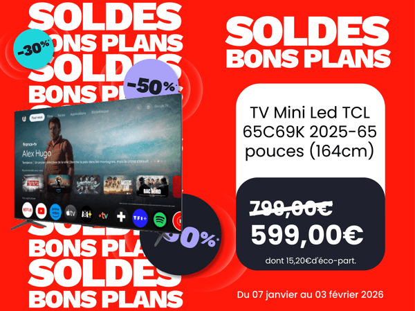TV Mini Led TCL 65C69K 2025-65 pouces (164cm)