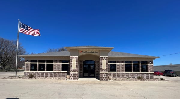 Exterior image of First Interstate Bank in Mount Ayr, IA.