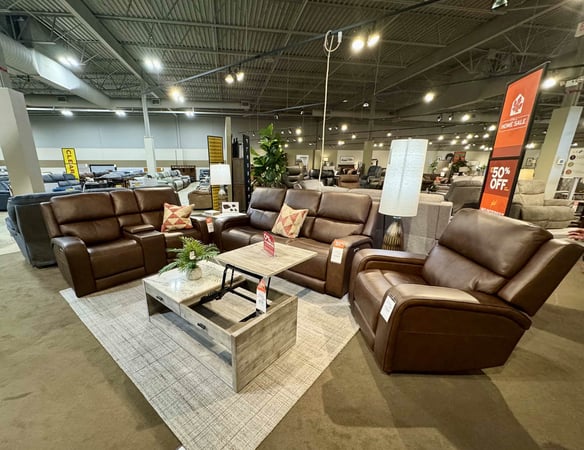 Rockford Slumberland Furniture leather living room furniture