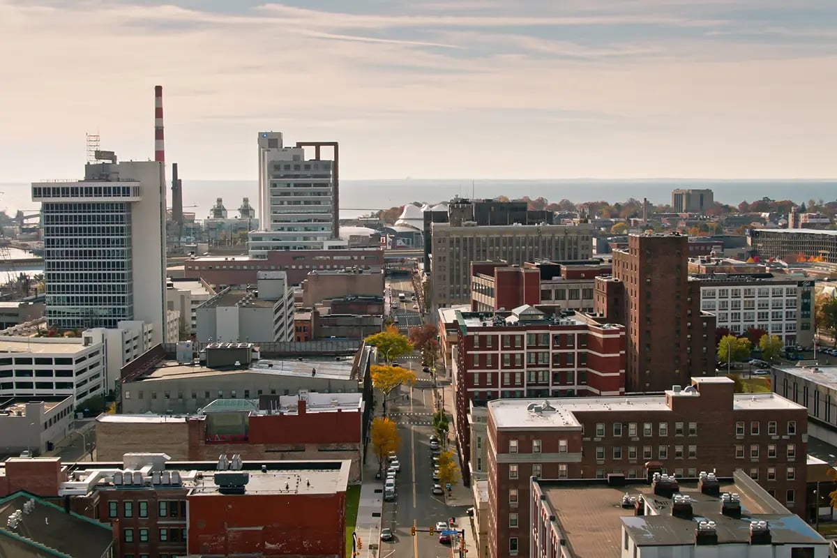 Bridgeport, CT skyline.