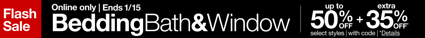Save up to 50% off plus an extra 35% off during JCPenney's Bedding Bath & Window Flash Sale