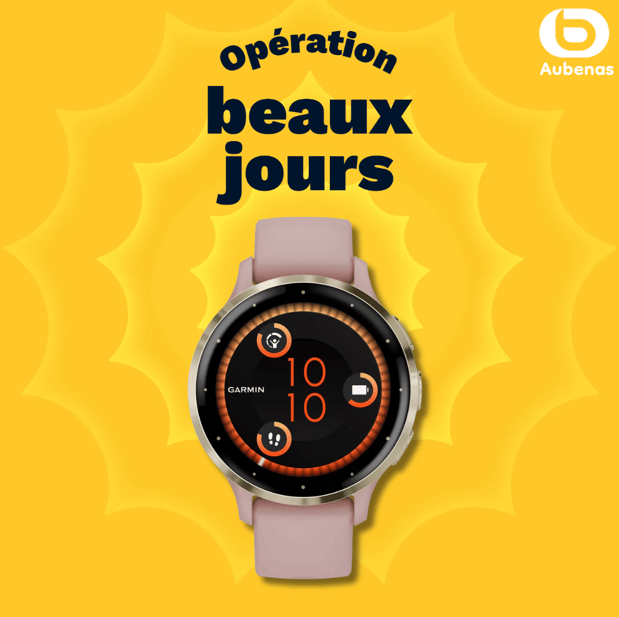 Montre sport GARMIN Venu 3S pink Dawn + Peach Gold