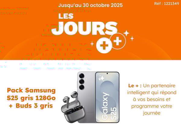 Smartphone SAMSUNG Pack S25 Gris 128Go + Buds 3 Gris